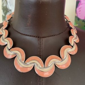 Peach and cream Enamel Trifaei necklace